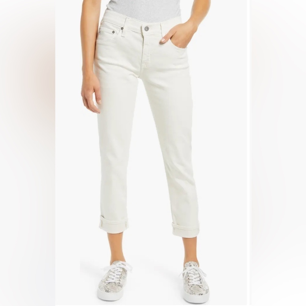 AG The Ex-Boyfriend Crop Slim Jeans 5 Years Ivory Dust Denim Casual Women’s 29